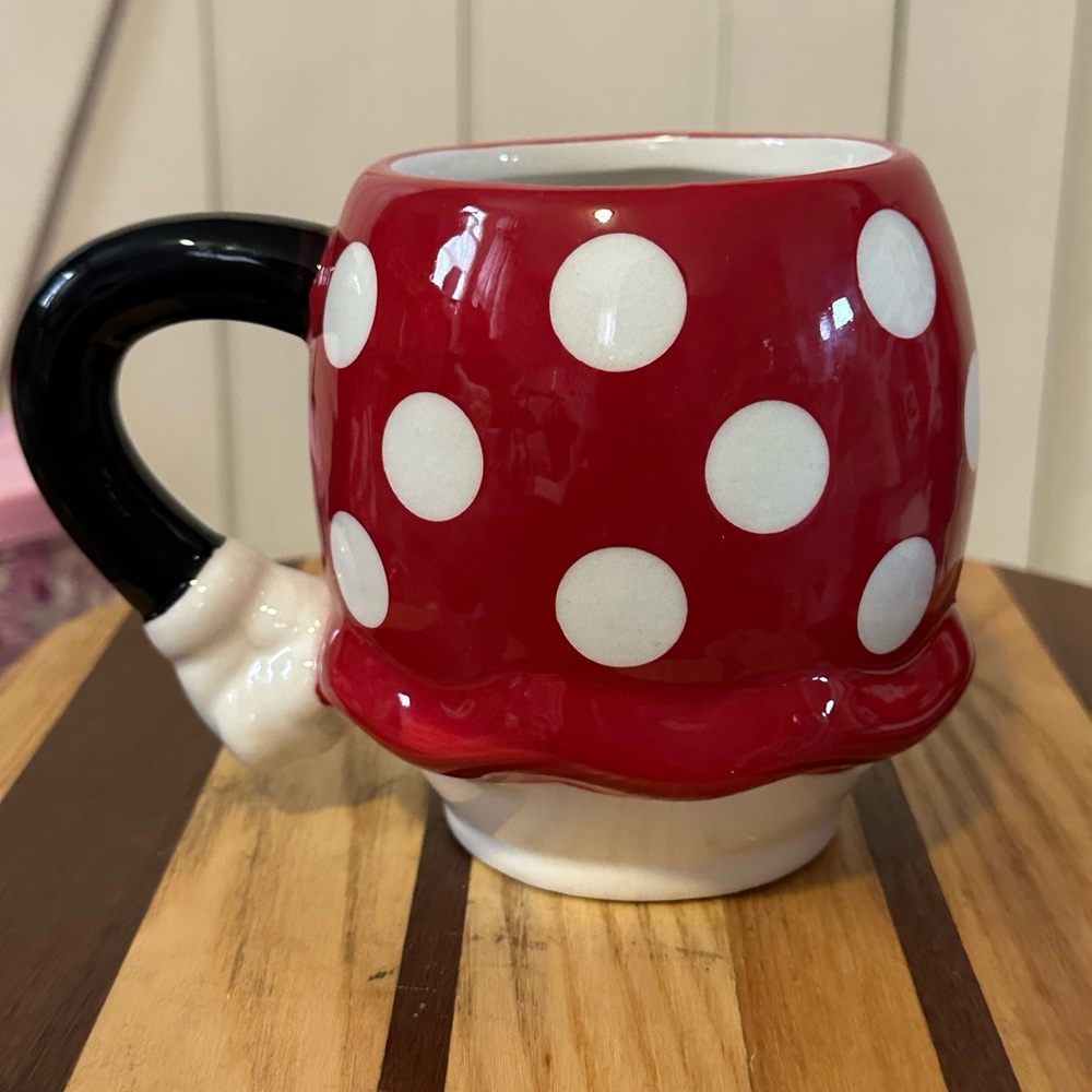 MINNIE MOUSE DRESS W/ ARM HANDLE WALT DISNEY WORLD CERAMIC MUG LARGE 14OZ ZAK!